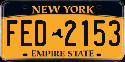 NY license plate FED2153