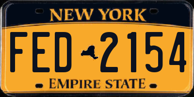 NY license plate FED2154