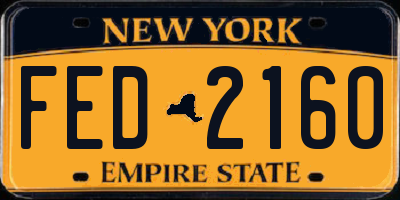 NY license plate FED2160