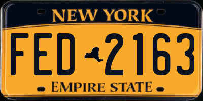 NY license plate FED2163
