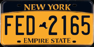 NY license plate FED2165