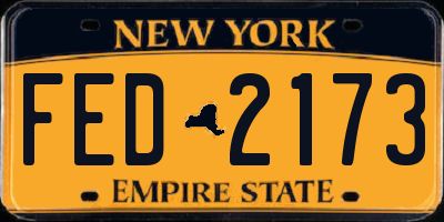 NY license plate FED2173