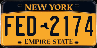 NY license plate FED2174
