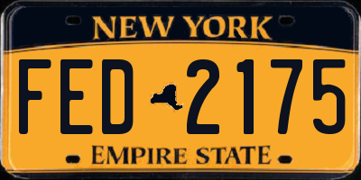 NY license plate FED2175