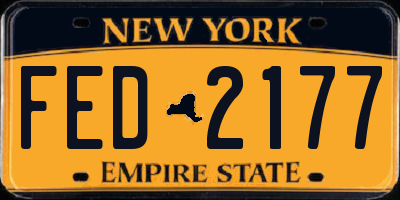NY license plate FED2177