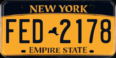 NY license plate FED2178