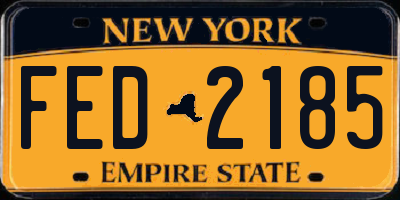 NY license plate FED2185