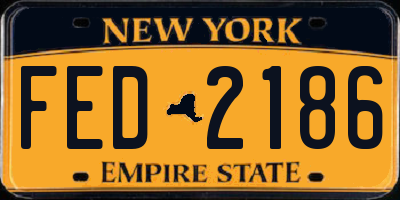 NY license plate FED2186