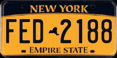 NY license plate FED2188