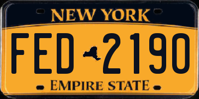 NY license plate FED2190