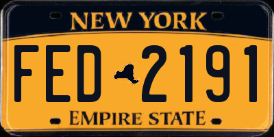 NY license plate FED2191
