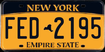 NY license plate FED2195