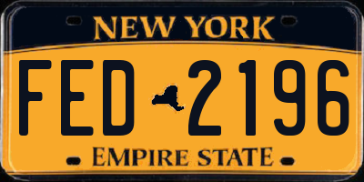 NY license plate FED2196