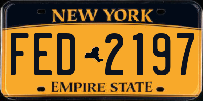NY license plate FED2197