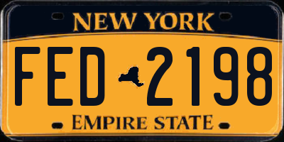 NY license plate FED2198