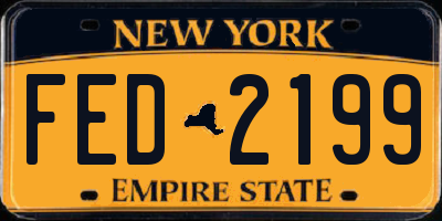 NY license plate FED2199