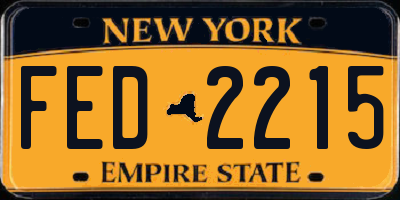 NY license plate FED2215