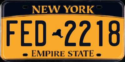 NY license plate FED2218