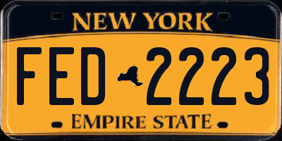 NY license plate FED2223