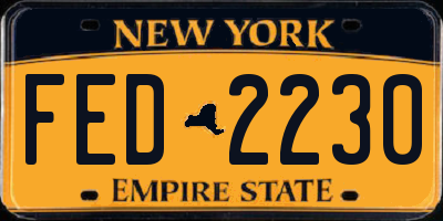 NY license plate FED2230