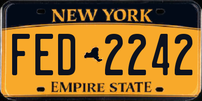 NY license plate FED2242