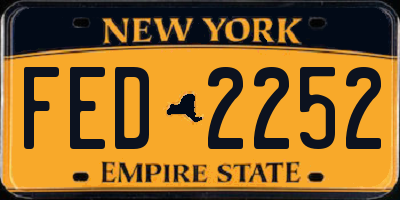 NY license plate FED2252