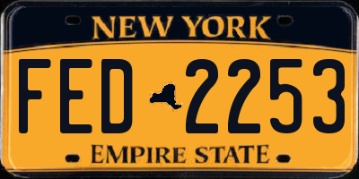 NY license plate FED2253