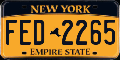 NY license plate FED2265