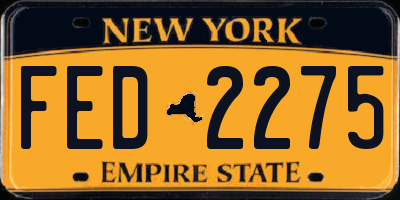 NY license plate FED2275