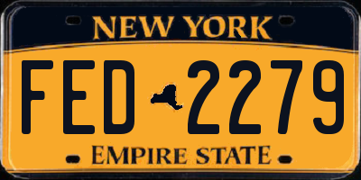 NY license plate FED2279