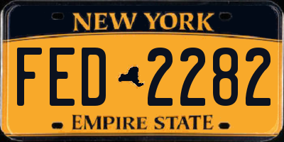 NY license plate FED2282