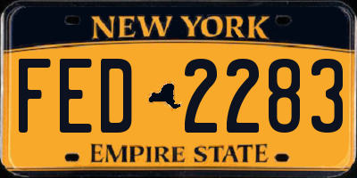 NY license plate FED2283
