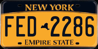 NY license plate FED2286
