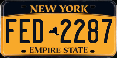 NY license plate FED2287