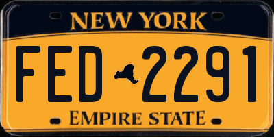NY license plate FED2291