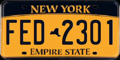 NY license plate FED2301