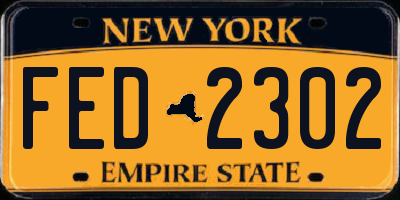 NY license plate FED2302