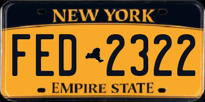 NY license plate FED2322