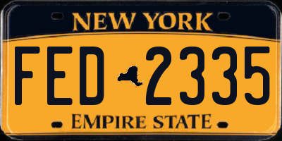 NY license plate FED2335