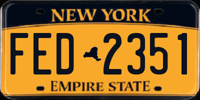 NY license plate FED2351