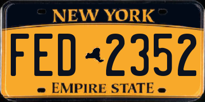 NY license plate FED2352