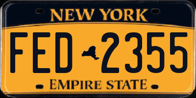 NY license plate FED2355