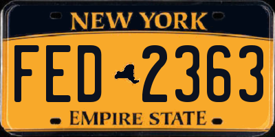 NY license plate FED2363