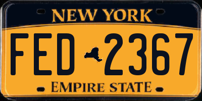 NY license plate FED2367