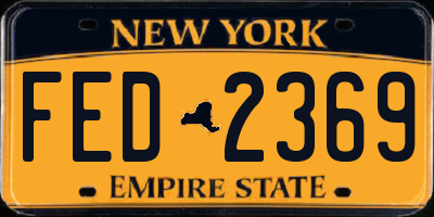 NY license plate FED2369