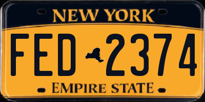 NY license plate FED2374