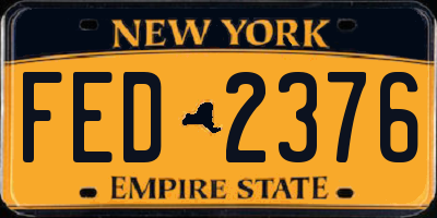 NY license plate FED2376
