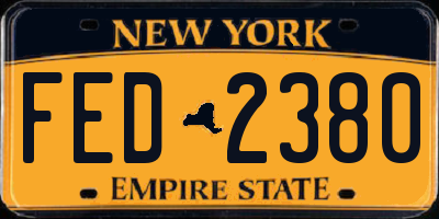 NY license plate FED2380
