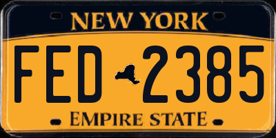 NY license plate FED2385