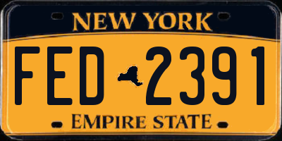 NY license plate FED2391
